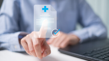 Professional healthcare worker doctor physician medical certificate report concept