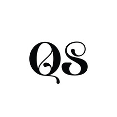 QS monogram logo design letter text name symbol monochrome logotype alphabet character simple logo