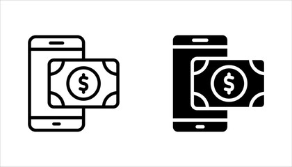 Mobile banking icon set in trendy flat style design. vector illustration on white background