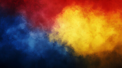 Fototapeta premium Dark blue, red and yellow spectrum gradient background with blur effect