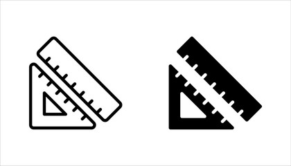 Ruler icon set. Geometry educational equipment sign. vector illustration on white background
