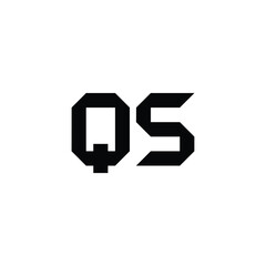 QS monogram logo design letter text name symbol monochrome logotype alphabet character simple logo