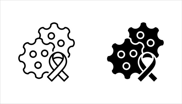 Oncology department icon set. Cancer treatment center. Radiology cancer. Radiation therapy. vector illustration on white background