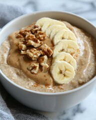 Healthy Food Revolution Overnight Oats Bowl Minimalist Kitchen Closeup