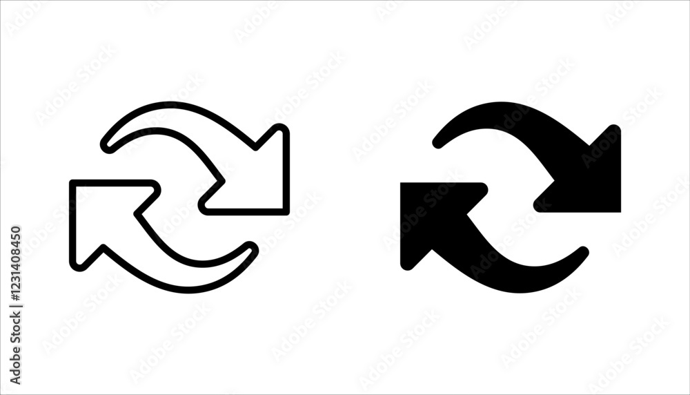 Poster switch icon set, linear style sign for mobile concept and web design. left right arrows simple line 
