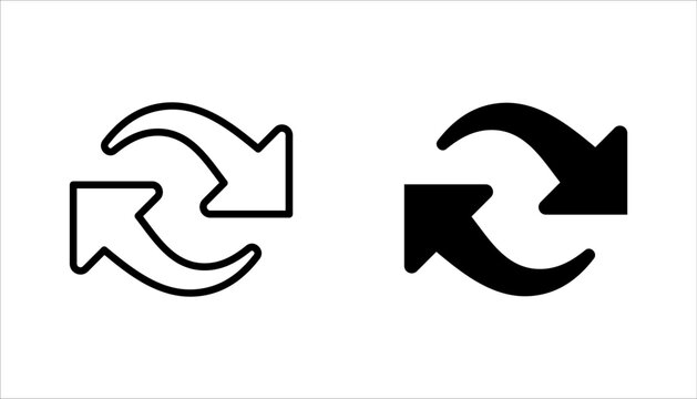 switch icon set,  linear style sign for mobile concept and web design. Left right arrows simple line vector illustration on white background