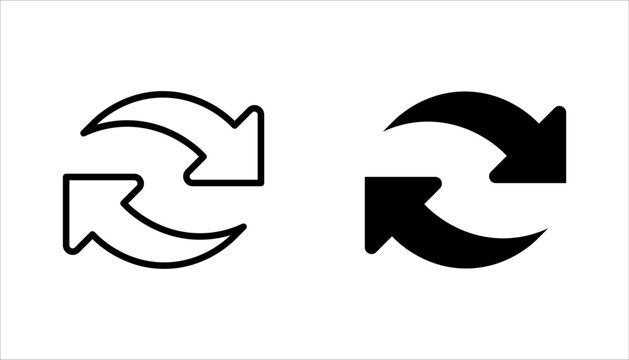 switch icon set,  linear style sign for mobile concept and web design. Left right arrows simple line vector illustration on white background