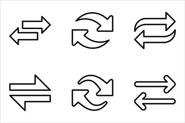 switch icon set,  linear style sign for mobile concept and web design. Left right arrows simple line vector illustration on white background