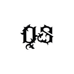 QS monogram logo design letter text name symbol monochrome logotype alphabet character simple logo