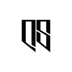 QS monogram logo design letter text name symbol monochrome logotype alphabet character simple logo