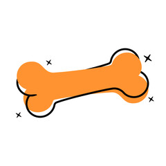 bone for dog. icon in flat style isolated on white background