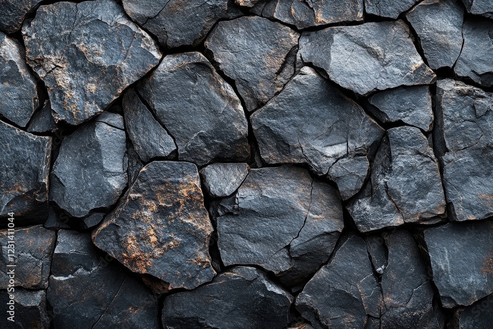 Poster close up of a rough rock wall with texture and natural patterns