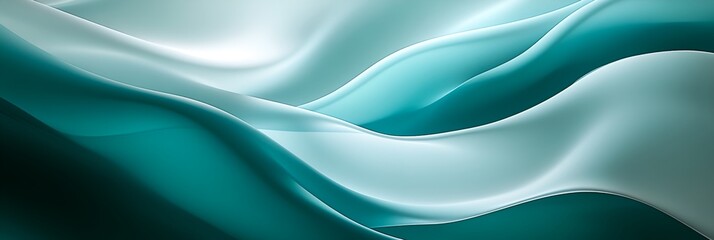 Fototapeta premium A clean, modern gradient of teal and white with a smooth texture and soft glowing edges