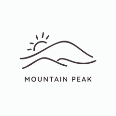 Minimalist Mountain Peak Logo for Outdoor Travel Adventure Concept