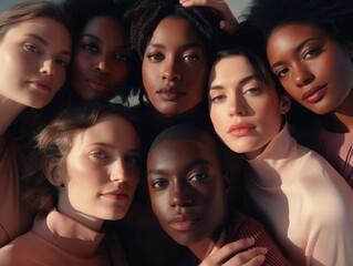 Obraz premium Diversity ethnicity woman in poster style shot