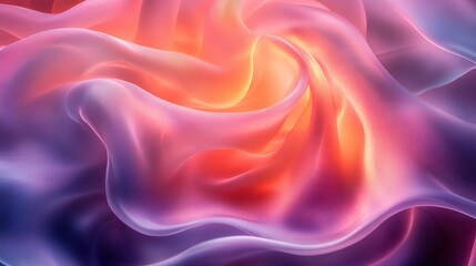 Obraz premium Surreal Abstract Composition with Translucent Spirals and Pastel Lighting in Fluid Dynamics Art Style