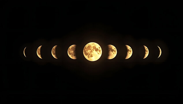 Spiritual lunar phases artwork for astrology and witchy decor