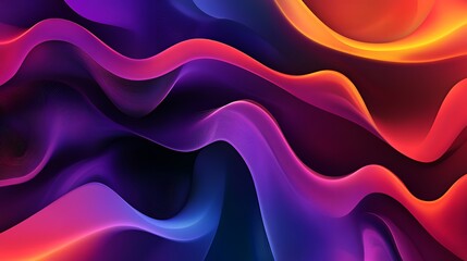 Obraz premium Abstract Colorful Waves Digital Art Design
