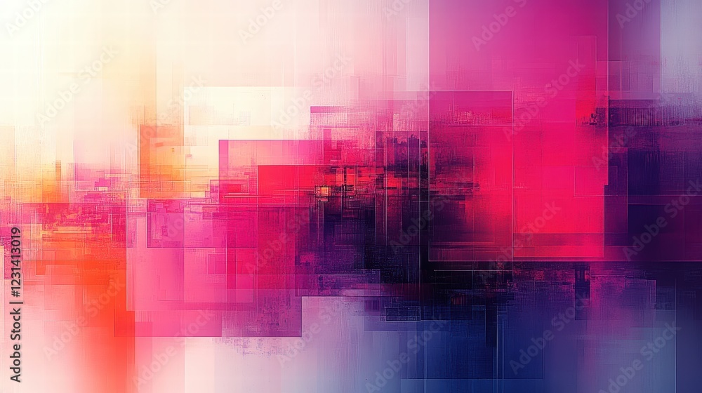 Aufkleber a digitally manipulated abstract art piece with geometric forms and vibrant gradients, creating a dy