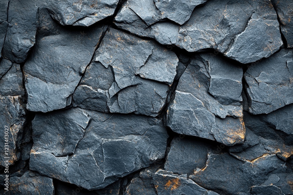 Poster close up image of a textured rock wall with various colors and patterns in natural environment