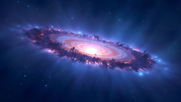 Scientific illustration of solar system formation with protoplanetary disk