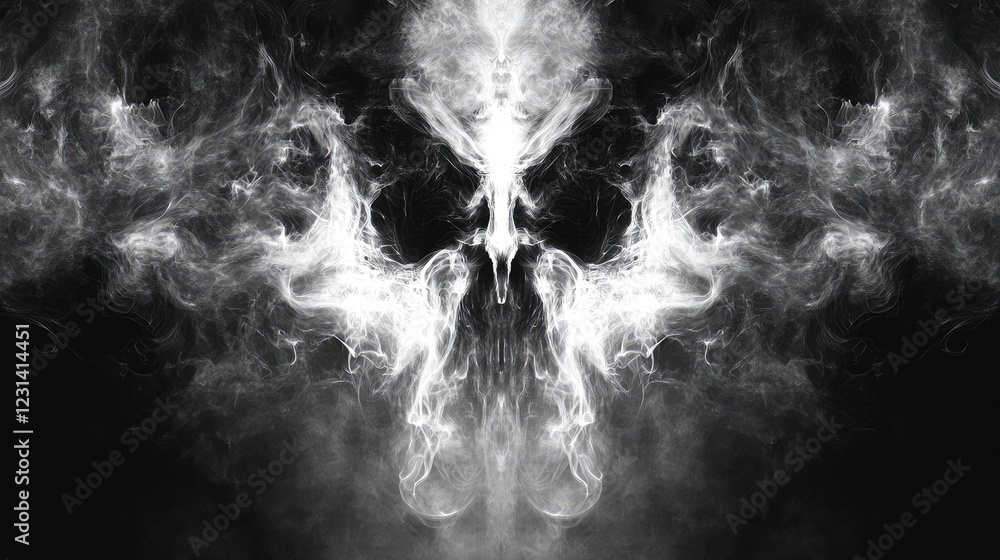Aufkleber dramatic smoke or fog exploding outwards from the center of the frame, creating a spooky and eerie e