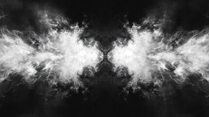 Dramatic smoke or fog exploding outwards from the center of the frame, creating a spooky and eerie effect for Halloween backgrounds or wallpapers
