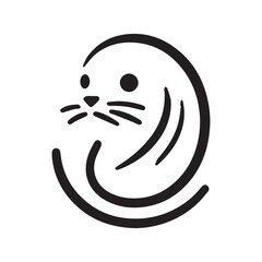 Fototapeta premium 2d seal logo on a white background