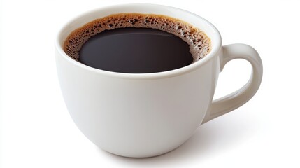 Obraz premium Steaming cup of warm coffee in a white mug, inviting and comforting.