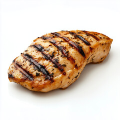 Succulent grilled chicken fillet piece with a perfectly seared, golden-brown crust and juicy, tender texture. These images capture the smoky, flavorful essence of grilled chicken, perfect for food