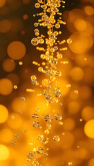 Premium Abstract Gold Bubbles Background