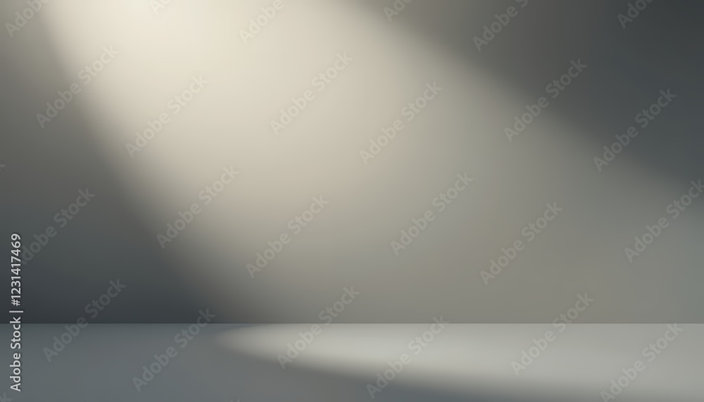Poster abstract background with a beam of light and a gray surface and wall
