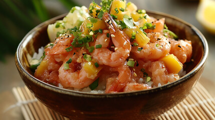 Vibrant Hawaiian Poke Bowls: Fresh, Upscaled, Delicious! rice tuna sushi salmon seafood avocado     