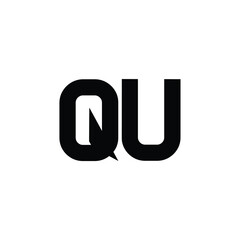 QU monogram logo design letter text name symbol monochrome logotype alphabet character simple logo
