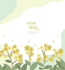 봄 꽃 프레임 템플릿 일러스트