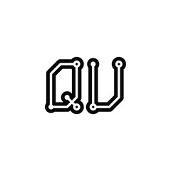 QU monogram logo design letter text name symbol monochrome logotype alphabet character simple logo