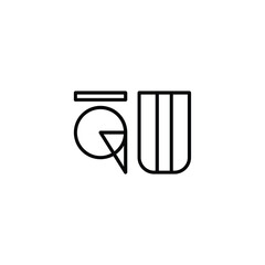 QU monogram logo design letter text name symbol monochrome logotype alphabet character simple logo