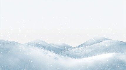 Soft, sparkling snow hills against a pale winter sky, creating a beautiful border for seasonal or holiday-themed content with a calm and serene vibe