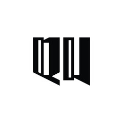 QU monogram logo design letter text name symbol monochrome logotype alphabet character simple logo