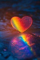 abstract rainbow love heart background