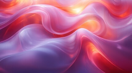 Obraz premium Futuristic Abstract Design with Swirling Translucent Shapes and Neon Light