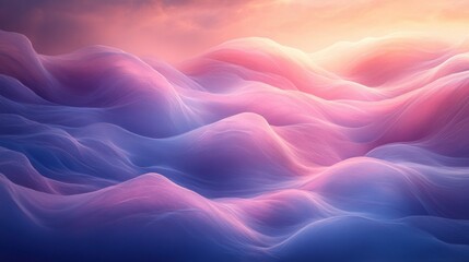 Obraz premium Calming Blue Purple Waves Abstract Watercolor Design