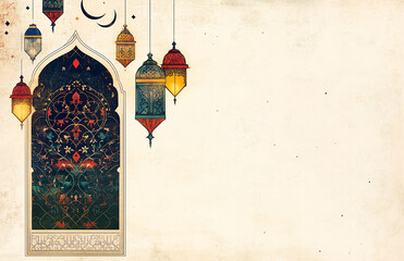 Islamic background in neutral colors, Ramadan holiday