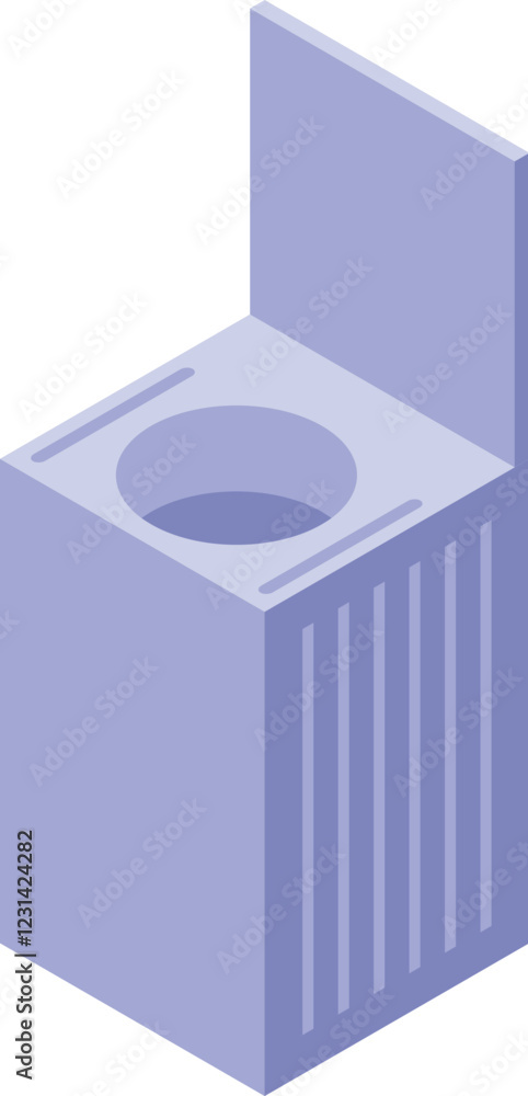 Aufkleber isometric view of a modern public trash can promoting responsible waste disposal and maintaining a c