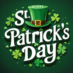 St. Patrick's Day Backdrop Filled with Lush Green Shamrocks and Clovers