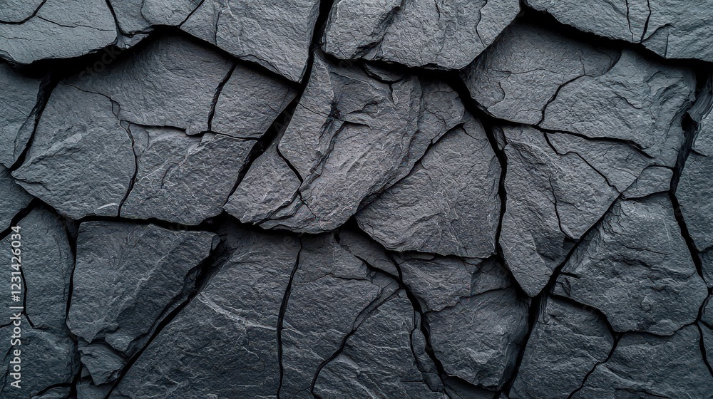 Poster textured black surface with cracked patterns and sharp edges