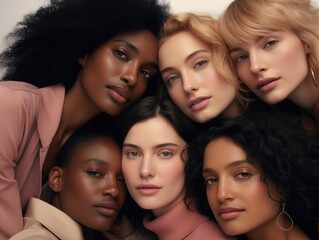Fototapeta premium Diversity ethnicity woman in poster style shot