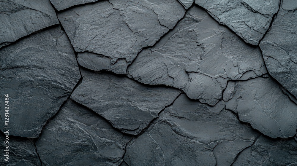 Poster dark slate stone texture with intricate cracks and shadows
