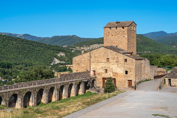 Fototapeta premium Architecture of the medieval town of Ainsa in the Pyrenees, Spain 