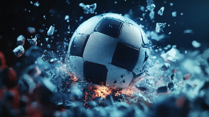 Shattering Soccer Action! Explosive Sports Marketing Image Upscaled ball game power speed match     